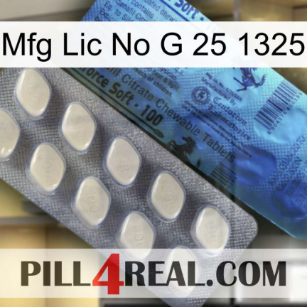 Mfg Lic No G 25 1325 34